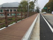 국도36호선 제천 수산 내리 보도설치 공사 중 난간